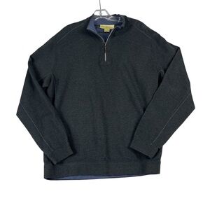Men's Tommy Bahama 100% Cotton Black‎ 1/4 Zip Pullover XL